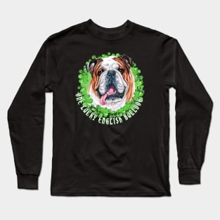 One Lucky English Bulldog Funny St. Patrick Dog Long Sleeve T-Shirt